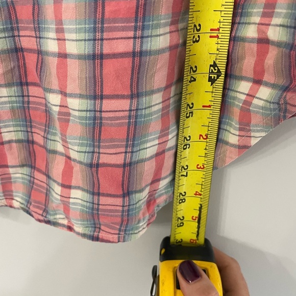 Delia*s, Small, women’s pink plaid button down long sleeve shirt vintage? 90s - Picture 6 of 7